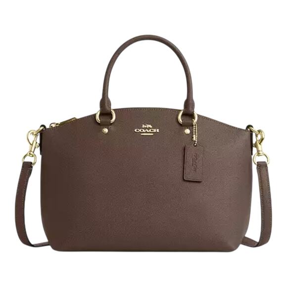 COACH SADIE SATCHEL BAG CROSSGRAIN LEATHER IN DARK STONE ADJUST. CROSSBODY NEW - Picture 13 of 16